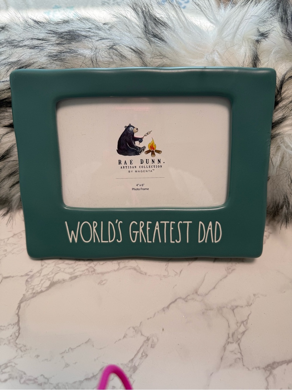 Rae Dunn "World's Greatest Dad" Teal Photo Frame